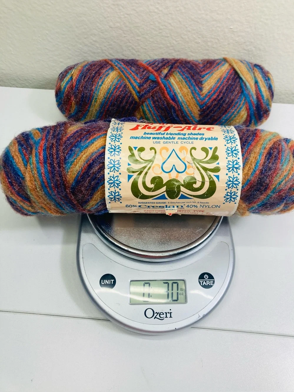 2 NEW Vintage Rochelle Sparkling Fluff-Aire Variegated 60% Creslan 40% Nylon